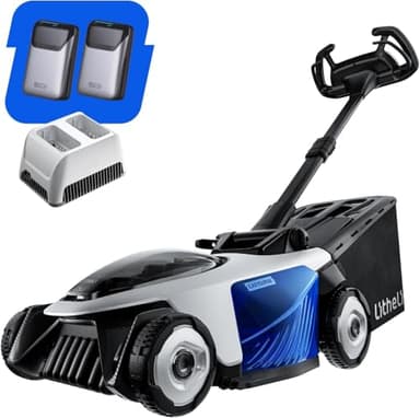 Electric Lawn Mower, Self-propelled Lawn Mower Cordless 40V(2 * 20V) 18.5" Brushless Mower with Electric Cutting Height Adjustment, Higher Rotation Speed, 2 x 4.0Ah Battery and Rapid Charge Included