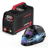 YESWELDER Stick Welder 205Amp Large LED Display Digital Inverter IGBT Welding Machine & True Color Solar Powered Auto Darkening Welding Helmet