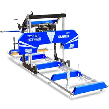 BILT HARD 32" Portable Sawmill, E-Start 420cc 15HP Gas Engine, 29" Board Width, 153.6'' Total Track Length, with Adjustable Cutting Thickness (up to 7'')