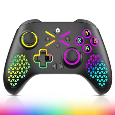 Gamrombo Wireless Gaming Controller Compatible with Xbox One S/X, Xbox Series X/S Windows 10/11 PC Gaming Controller with Adjust RGB Light/Audio Jack/Turbo/Macro/Dual Shock