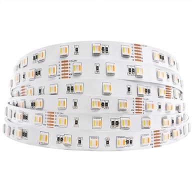 24VDC RGB+CCT 5 Chips in 1 Super Bright LEDs Flexible LED Strip Lights, High CRI 85 Color Changing+Tunable White Non-Waterproof 5050 RGBWW LED Tape Lights, 300LEDs 16.4feet Roll for Home Lighting