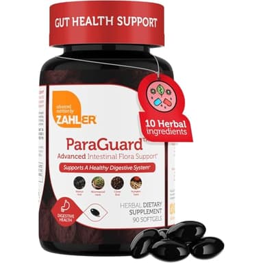 Zahler ParaGuard - Intestinal Health Support for Busy Adults - Contains Wormwood & Clove for Digestive Balance Support - Kosher, Gluten-Free, Non-GMO & Vegetarian Friendly - 90 Softgels