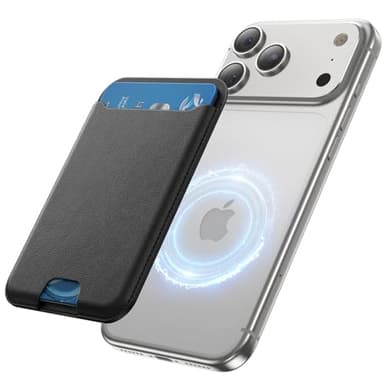 TWZKG for MagSafe Wallet, 3 Cards Holder, Slim Magnetic Phone Wallet for iPhone 17/16/15/14/13/12 Pro Max Plus Air Series,RFID Blocking Vegan Leather,Black