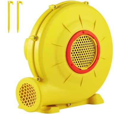 VEVOR Air Blower, 450W 0.6HP Inflatable Blower, Portable and Powerful Bounce House Blower, 1750Pa Commercial Air Blower Pump Fan, Used for Inflatable Bouncy Castle and Jump Slides, Yellow