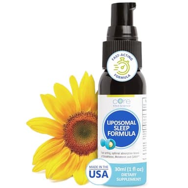 Core Med Science Liposomal Oral Sleep Spray Formula, 1 Fl Oz - Melatonin Spray Supports Restful & Quality Sleep & Relaxation - Glutathione, Melatonin, & GABA for Adults