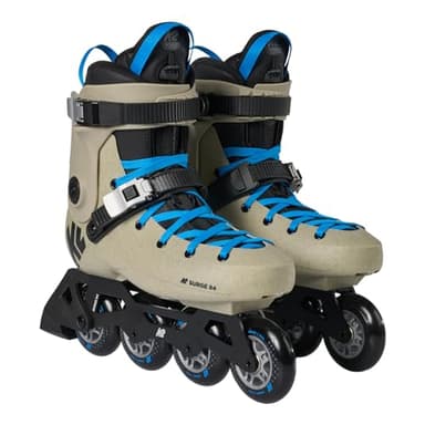 K2 Skate Surge 84 Hardboot Inline Skates, Khaki/Blue, Size 11