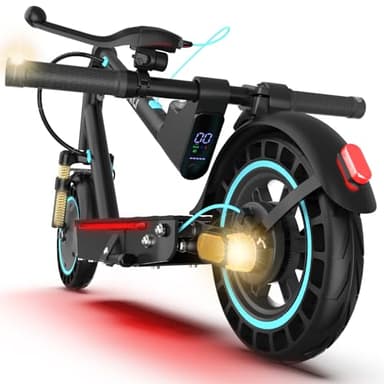 Electric Scooter for Adults, Foldable E-Scooter with Dual Suspension & Front/Rear Turn Signal Lights, 650W Motor, Up to 25 Miles Range, 10" Large Honeycomb Solid Tires