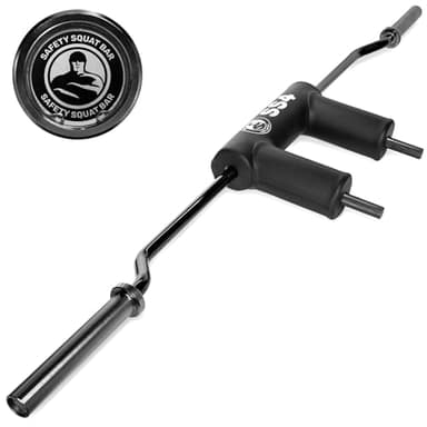 Safety Squat Bar [Bells of Steel] Safety Squat Barbell 4.0, Black Titanized Sleeve and Shaft Coating, Premium Padded Barbell Pad, 45.6lb, 1500lb Weight Capacity