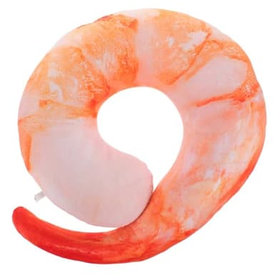 DECHOUS Travel Neck Pillow Cute Shrimp Design Plush Soft Neck Support Cushion for Airplane Car Home Office Bedroom