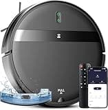 Robot Vacuum and Mop Combo,Powerful Suction, Wi-Fi/App/Remote,2 in 1 Mopping Robot Vacuum Cleaner,Dustbin and Watertank, Self-Charging,Ideal for Pet Hair,Hard Floors and Low Pile Carpet,Dark Gray