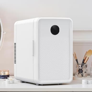 Kikihuose 12L/22L Mini Fridge for Bedroom, Personal Small Refrigerator for Skin Care, Cosmetics, 110V/12V Portable Refrigerator Cooler & Warmer for Drinks, Food, Beauty, Makeup, Dorm, Car, Office