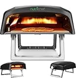 NutriChef Portable Outdoor Gas Pizza Oven - Includes Foldable Feet, Adjustable Heat Control Dial, Burner, Stone & Regulator Hose - Cooks 12" Pizza in 60 Seconds - 25.24'' x 16.14'' x 12.40'' IN