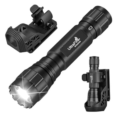 ULTRAFIRE Tactical Flashlight with Holster, 1200 High Lumens Law Enforcement LED Flashlights with Belt Holder, Police Flashlight with Holster for Duty Belt WF-501B PRO