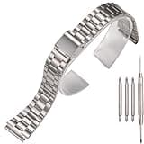 18mm Stainless Steel Replacement Watchband Compatible with Casio F-108WH AE1200WH A168WA A158WA LA670WGA A700W Women's and Men's Watch Accessories (Silver3)