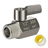 Shower Head Shut Off Value with Handle Lever, 304 Stainless Steel Water Flow Control Value 1/2" NPT Thread, Shower Head Value, Shower Shut Off Valve Adjustable Water Pressure Regulator, Water Saver
