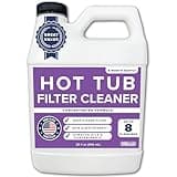 Hot Tub Filter Cleaner - 6 Month Supply - 4 to 8 Uses - 32 oz Spa Filter Cartridge Cleaner - Hot Tub & Pool Filter Cleaner Soaking Solution - No Residue or Foam - Restores Filter - Safe & Non-Toxic