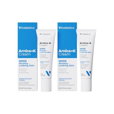 VitaMedica Arnica + Vitamin K Bruise Recovery Cream for Face & Under-Eye, Sensitive-Skin Formula, Post-Procedure Support - 2 Pack