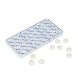 Pastry Tek 10.8 x 5.3 Inch Chocolate Shaping Mold, 1 Freezable Candy Mold - 32 Cavities, Half-Sphere, Clear Polycarbonate Chocolate Mold, Dishwashable, Easy To Release - Restaurantware