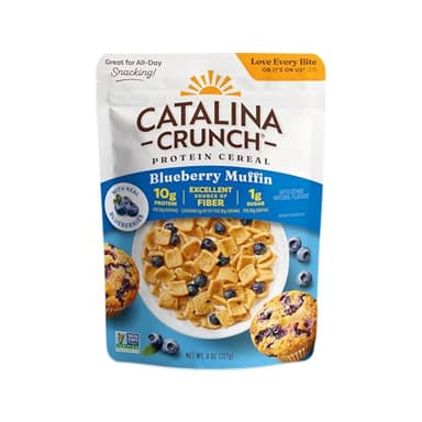 Catalina Crunch Protein Cereal - Breakfast Cereal with 10g of Protein, No Added Sugar - Gluten Free - Blueberry Muffin - 8 oz. Bag (Pack of 1)