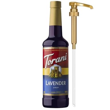 Torani Coffee Syrup, Lavender Flavored Syrup for Drinks, Pump Included, 25.4 Fl Oz