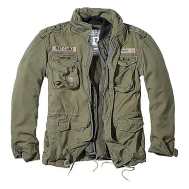 Brandit M-65 Giant Jacket - Breathable Field Jacket for Man, with Removable Inner Lining and Concealed Hood, Olive - Us-X-Large