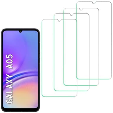 JxVrennzik [4 Pack] Screen Protector Compatible with Samsung Galaxy A05,Scratch Resistant,Easy-Install,Bubble Free,Anti-Fingerprint,Tempered Glass Compatible with Samsung Galaxy A05