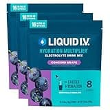 Liquid I.V.® Hydration Multiplier - Concord Grape | Electrolyte Powder Drink Mix | 3 Pack (48 Servings)