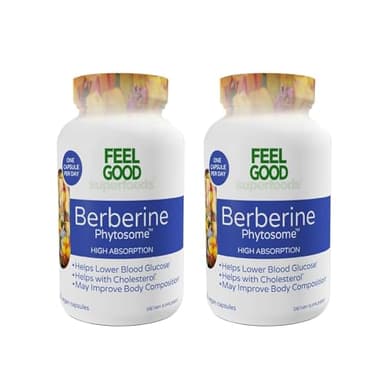 Feel Good Superfoods Berberine Phytosome, 120 Vegan Capsules (Pack of 2)