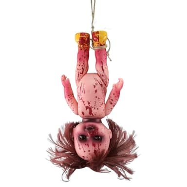 nezababycos Halloween Creepy Doll Scary Zombie Doll Haunted Decoration Horror Dead Evil Demon Ghost Statue Prop for Outdoor Indoor Garden Home Party Gifts (Girl)