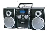 Portable CD Player Boombox with AM/FM Stereo Radio Cassette Player/Recorder, AUX Input, Detachable Speakers, AC/DC & Battery Operated- Stereo System for Home, Travel, Indoor & Outdoor Use