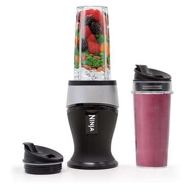 Ninja Fit Compact Personal Blender | Portable Blender for Smoothies, Shakes, and Frozen Blending | Includes (2) 16-oz. To-Go Cups and Spout Lids | 700 Watt | Black | QB3001SS