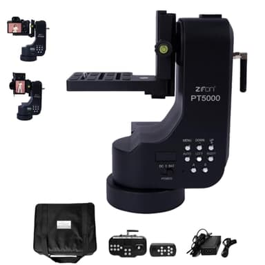 ZTIANFOTO PT5000 360° Auto Motorized Rotating Panoramic Head with Remote Control, Professional Universal Shaft, Support 5KG（11LB） Camera Pan Tilt Video Tripod Head Stabilize