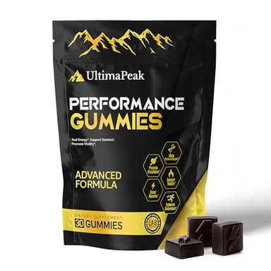 UltimaPeak Pure Himalayan Shilajit Gummies with Ashwagandha,Trace Minerals & Fulvic Acid, Natural & Non GMO Supplement for Men & Women, 30 Count