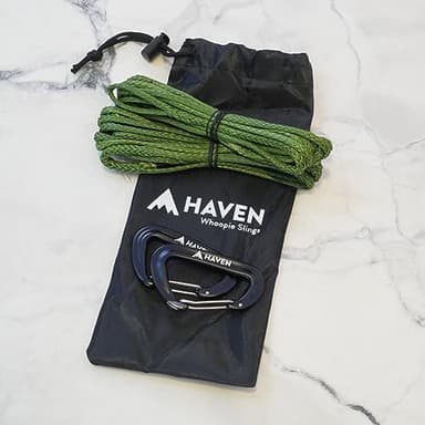 Haven Hammock Whoopie Slings with Ultralight Carabiners - Hammock Straps Accessory - Camping (Green)