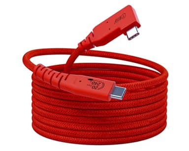 GeoHN.G USB C Tethering Cable 16.5FT, Right Angle USB4 Video Cable with PD 240W, 4K@60Hz 20Gbps Link Cord for Fast Transfer and Connection Between Camera and Computer-Sony/Canon/Nikon/MacBook