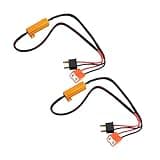 BESULEN 2PCS H7 Car LED Resistor Kit, 50W 6Ohm Vehicle Headlight Anti Flicker Error Decoder, Auto Fog Turn Signal Bulb Load Resistor Relay Harness Adaptor, Universal Auto Accessories