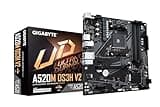 GIGABYTE A520M DS3H V2 Motherboard - Supports AMD Ryzen 5000 Series AM4 CPUs, up to 4733MHz DDR4 (OC), PCIe 3.0 x16, GbE LAN, USB 3.2 Gen 1