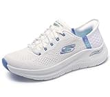 Skechers Sport Women's Women's Hands Free Slip-INS Arch FIT 2.0-Easy Chic Sneaker, WBL=White/Blue, 9.5
