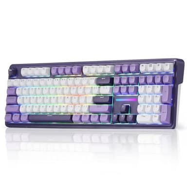 Redragon K745 PRO Wireless Gasket RGB Gaming Keyboard, 108 Keys Mechanical Keyboard w/Extra 4 Hotkeys, Hot-Swap South-Facing LED Socket, 5-Layer Noise Dampening, Round PBT Keycaps, Mint Mambo Switch