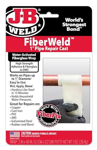 FiberWeld Pipe Repair Cast 2x48 Inch – High Strength Adhesive Fiberglass Wrap – White
