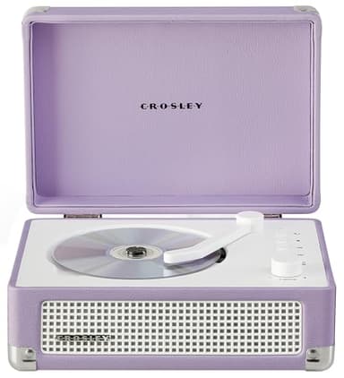 Crosley CR3505A-LN Cruiser Retro Portable CD Player with Stereo Bluetooth Speakers and FM Radio, Lavender