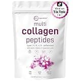 Multi Collagen Protein Powder, 2lbs – Hydrolyzed Collagen Peptides | Type I,II,III,V,X with Biotin 10000mcg, Hyaluronic Acid, Vitamin C – Unflavored – Keto & Paleo Friendly, Easy Dissolve, Non-GMO