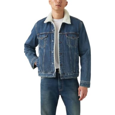 Levi's Men's Sherpa Trucker Jacket (Also Available in Big & Tall), (New) Dark Stonewash, Large