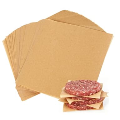 Ninsula 400PCS Patty Paper, 6x6 In Unbleached Parchment Paper Squares, Non-Stick Hamburger Patty Paper for Seperating Burgers, Butter, Cookies, Freezing, Baking and Candy Wrapper