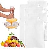 6pcs Nut Milk Bags, 11.81x7.87 Inch Reusable Nylon Cheese Cloth Bags Mesh Strainer Bags Nut Bag Strainers Food Filter Bags for Filtering Juice, Nut Milk, Yogurt, Coffee, Butter, Tofu