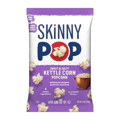 SkinnyPop Popcorn, Sweet & Salty Kettle, Whole Grain, Dairy-Free Snack, 5.3oz Bag