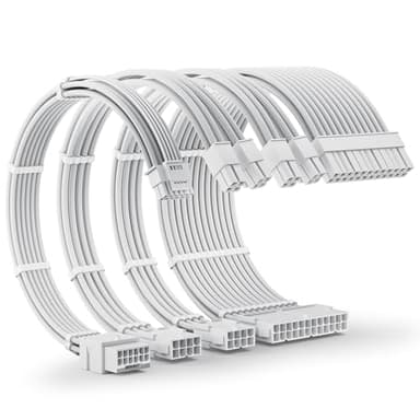 AsiaHorse 12VHPWR PSU Extension Cable Kit for RTX 50/40 Series, 16AWG Pcie 5.0 Cable Extension Kit Soft Braided 16PIN to 16PIN Cable Kit, 24pin ATX /4+4pin EPS /12+4pin 30CM