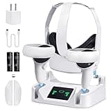 alcopanda Charging Dock for Meta Quest 2,VR Charging Station for Oculus Quest 2 Touch Controller and VR Headset with 2 Rechargeable Batteries and USB-C Charger,Support Elite Strap (not for Quest 3)