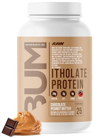 RAW Whey Isolate Protein Powder, Chocolate Peanut Butter (CBUM Itholate) - 100% Grass-Fed Sports Nutrition Powder for Muscle Growth & Recovery - Low-Fat, Low Carb, Naturally Flavored - 25 Servings
