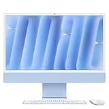 Apple 2024 iMac All-in-One Desktop Computer with M4 chip with 8-core CPU and 8-core GPU: Built for Apple Intelligence, 24-inch Retina Display, 16GB Unified Memory, 256GB SSD Storage; Blue